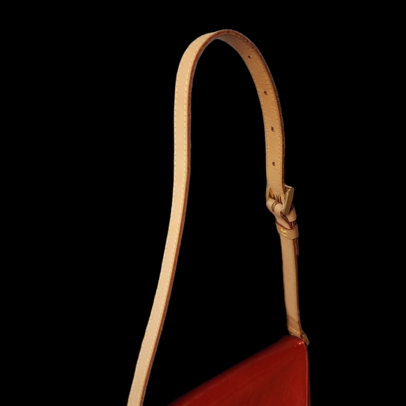 Louis Vuitton Red Vernis Shoulder Strap Vachetta Adjustable Bag Purse Clutch - Picture 7 of 13